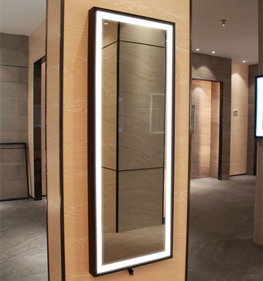 Hotel Decoration Full Length Vanity Mirror With Black Frame Around Light