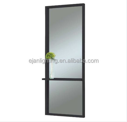 Wood Framed Bathroom Backlit Full Length Mirror With LED Concealed Light And Clock