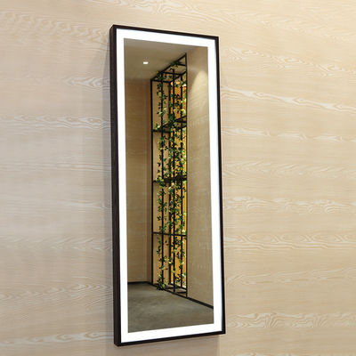 Wooden Frame Led Full Length Mirror Color Temperature Adjustable Led Full Body Mirror