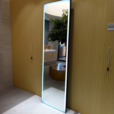 Wooden Frame Led Full Length Mirror Color Temperature Adjustable Led Full Body Mirror