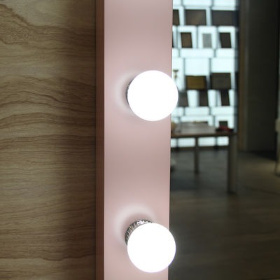 Single Sided Full Length Hollywood Mirror Pink Metal Framed Full Body Vanity Mirror