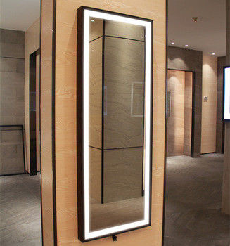 Wooden Frame Full Length Illuminated Mirror Custom Adjustable Lighting