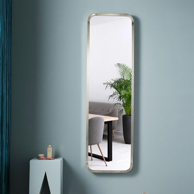 Dimmable Lighting Full Length Bedroom Mirror Moisture Resistant Copper Free Silver Mirror