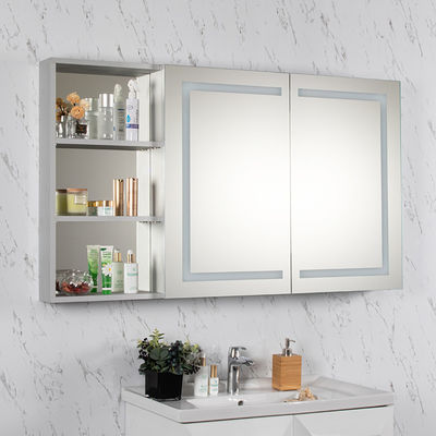 Wall Mounted Modern LED Medicine Cabinet with Speaker and Illuminated Mirror Design