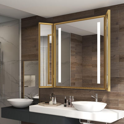 Magnifying LED Clock Display Mirror Light for Custom Design Finishing in Hotel Bathroom