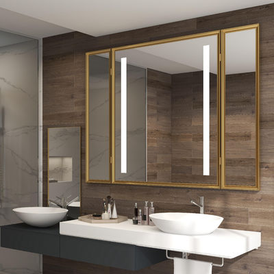 Magnifying LED Clock Display Mirror Light for Custom Design Finishing in Hotel Bathroom