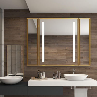 Magnifying LED Clock Display Mirror Light for Custom Design Finishing in Hotel Bathroom