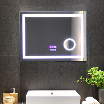 Silver Lighted LED Strip Luxury Hotel Bathroom Mirror Customized Custom Bathroom Vanity Mirrors