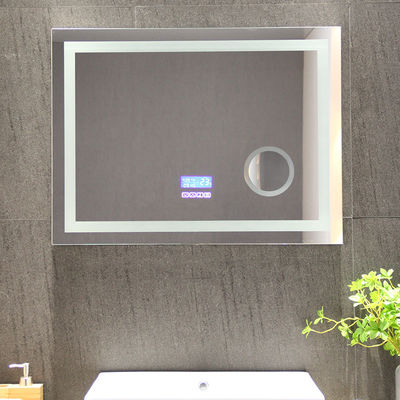 Silver Lighted LED Strip Luxury Hotel Bathroom Mirror Customized Custom Bathroom Vanity Mirrors