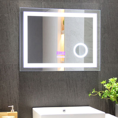 Silver Lighted LED Strip Luxury Hotel Bathroom Mirror Customized Custom Bathroom Vanity Mirrors