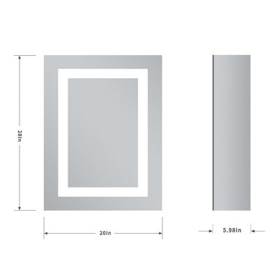 Modern Style Wall Mount Backlit Lighted LED Bathroom Vanity Mirrored Medicine Cabinet