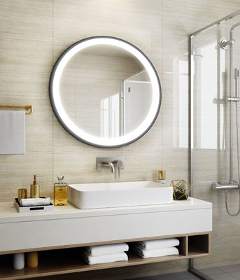 Hotel Project Bathroom Mirror with Dimmable LED Lights and Touch Sensor Technology