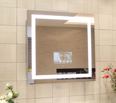 Frameless Illuminated Bathroom Wall Mirror With Touch Screen LCD TV And Defogger