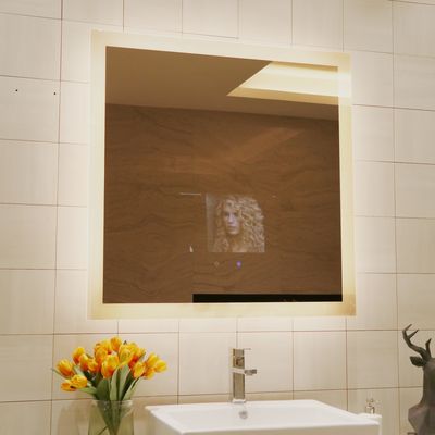 Frameless Illuminated Bathroom Wall Mirror With Touch Screen LCD TV And Defogger