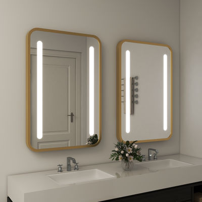 Metal Frame round led bathroom mirror Smart Touch Switch Round Illuminated Mirror