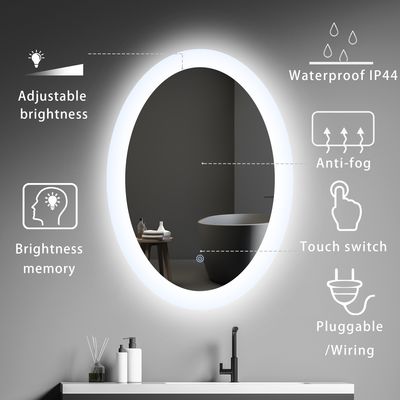 LED Digital Clock Bathroom Mirror LED Shatter Resistant Personalized Aesthetic