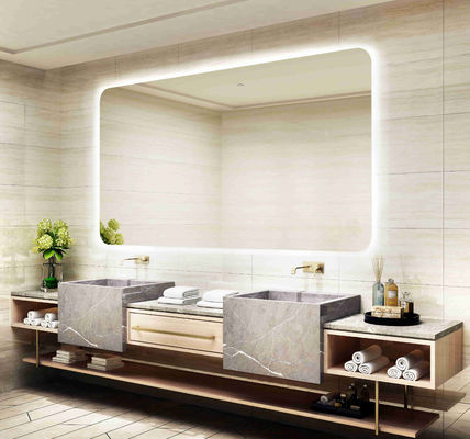 Modern Aluminum Frameless Lighted Makeup Mirror Erosion Resistant Rustproof