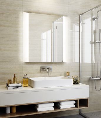 Adjustable LED Touch Bathroom Mirror Beveled Edge Touch Light Vanity Mirror