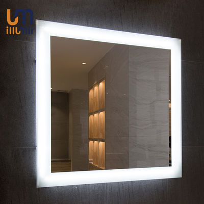 Touch Sensor Frameless Lighted Bathroom Mirror High Reflection Wall Hanging