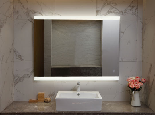 Polished Edge Led Backlit Bathroom Mirror Hotel Home Decoration With Demister
