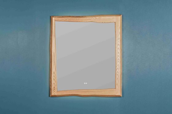 Dimmable Lights Custom Led Bathroom Mirror Wooden Frame Fog Free Design