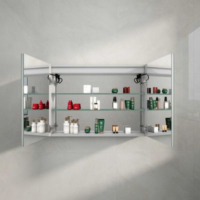 Anti Rust Clear Led Bathroom Cabinet With Mirror Customizable Adjustable Lighting