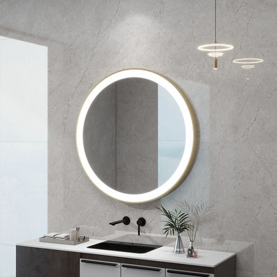 Rectangular Single Sided Lighted Bathroom Vanity Mirror Dimmable LED Strip Light