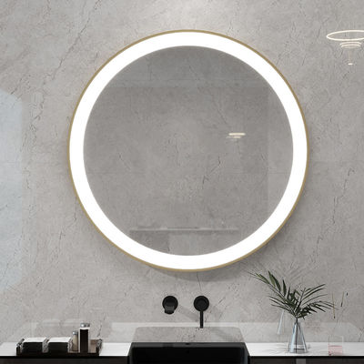 Rectangular Single Sided Lighted Bathroom Vanity Mirror Dimmable LED Strip Light