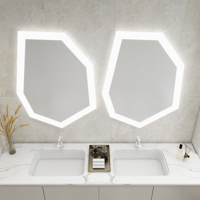 Anti Rust Bathroom Mirror With Lights Fashionable Illuminated Mirror With Digital Clock