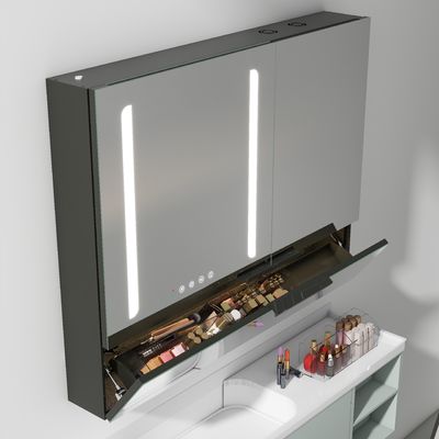 Smart Mirror Cabinet with Motion Sensor Switch Adjustable Color Temperature and Built-in Power Socket for hotel