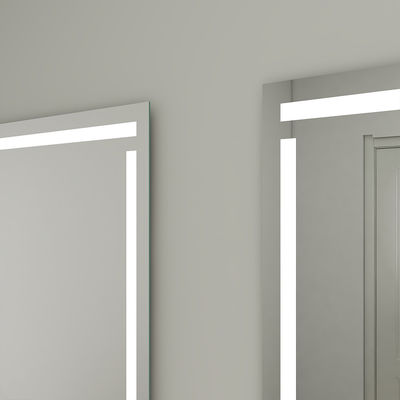 Smart LED Bathroom Mirror with Frosted Border Light Color Temperature Changing and IP44 Rating For Hotel Or Home