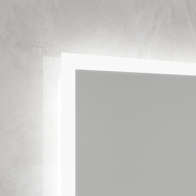Modern Wall Mounted Mirror with LED Edge Glow Custom Size Defogging and Touch Sensor For Hotel Or Home