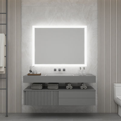 Modern Wall Mounted Mirror with LED Edge Glow Custom Size Defogging and Touch Sensor For Hotel Or Home