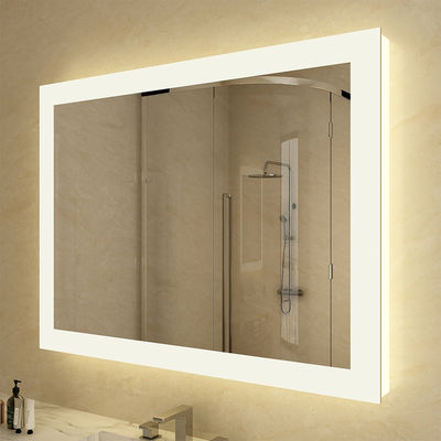 Frameless Custom LED Mirror Light Fixture for Contemporary Bathroom Design with Soft White Lighting and Sleek Acrylic Finish
