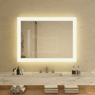 Frameless Custom LED Mirror Light Fixture for Contemporary Bathroom Design with Soft White Lighting and Sleek Acrylic Finish