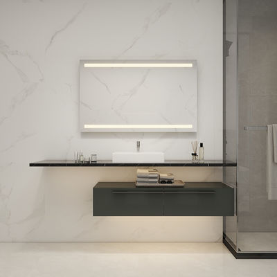 Frameless LED Vanity Mirror Light with Adjustable Brightness and Waterproof Design for Modern Bathroom and Hotel Guest Suites