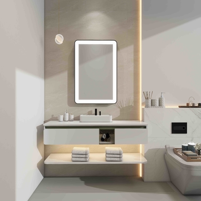 Framed LED Mirror Light for High Volume Hospitality Projects with Custom Sizing and Motion Sensor Optional Integration