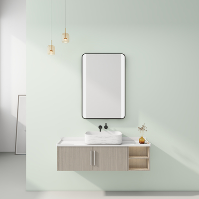 Luxury Framed LED Vanity Mirror Light with Smart Touch Sensor Adjustable Dimmable Lighting and Anti Fog Function Ideal for Hospitality and Residences