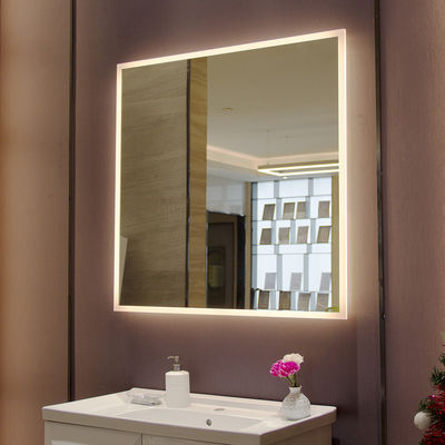 Waterproof Square Acrylic Bathroom LED Light Mirror With AC100-120V Voltage Bathroom