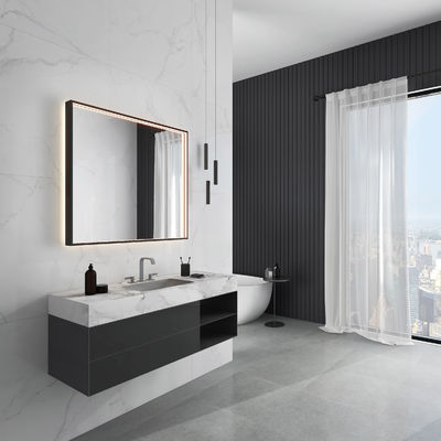 Illuminated Bluetooth Bathroom Mirror With Color Temperature Options And 90° Shine Angle