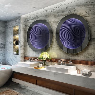 Hotel 3D Infinity Tunnel Mirror Silver Lenses Fashionable With Touch Sensor