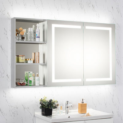 Wall Mounted Modern LED Medicine Cabinet with Speaker and Illuminated Mirror Design