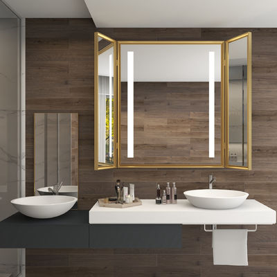 Magnifying LED Clock Display Mirror Light for Custom Design Finishing in Hotel Bathroom