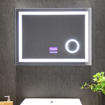 Silver Lighted LED Strip Luxury Hotel Bathroom Mirror Customized Custom Bathroom Vanity Mirrors