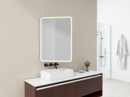 Wall-Mounted Intelligent Bathroom Mirror Cabinet with Human Body Sensor  Dimmable Lighting and Integrated Plug Socket
